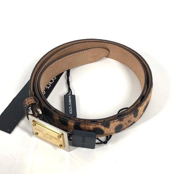 DOLCE&GABBANA Logo Leopard Leopard print Leopard belt PVC Brown/Black main image 7